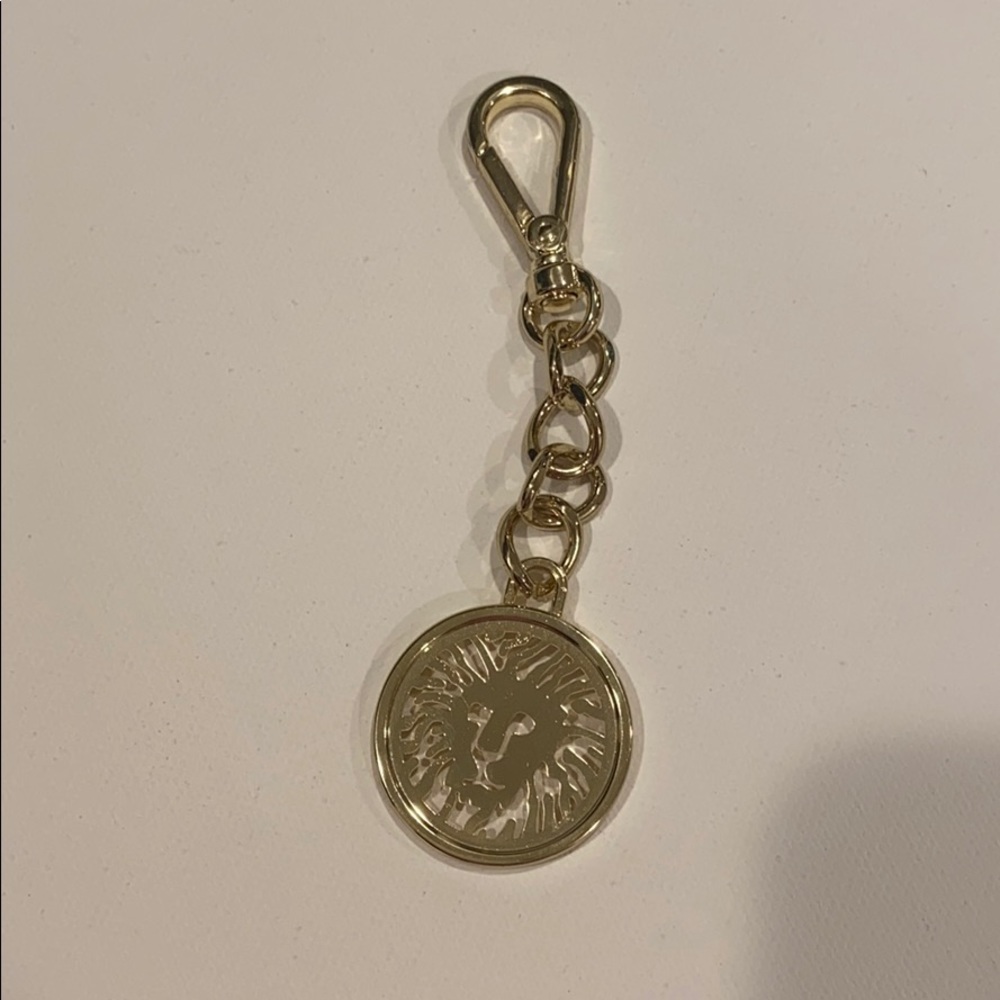 Anne Klein Gold Tone Key Chain with Lion Head